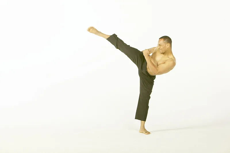 Chinese-style illustration of martial arts practice